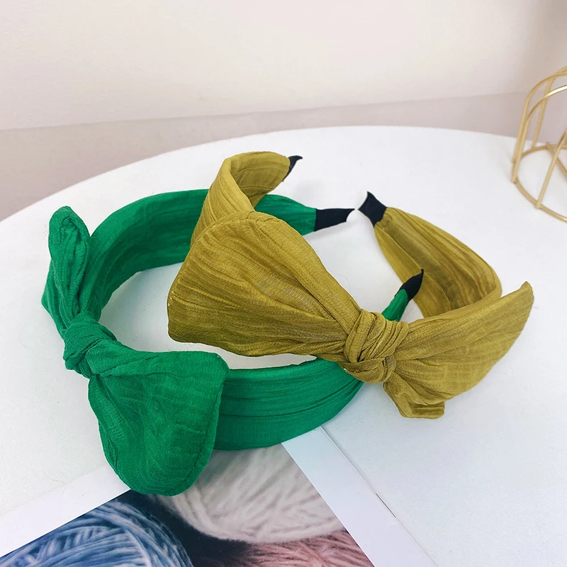 Einfarbige Schleife Knoten Haar bügel minimalist ische und fortschritt liche Gefühl Kopfschmuck Stoff Haar reifen Frauen für Haarschmuck Kopf bedeckungen – Detail 10
