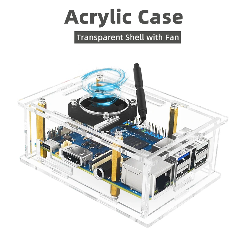 Laranja pi 3b com Ventilador Case gb gb gb de Ram Ddr4 Rk3566 Wifi Bluetooth Ble Sbc Opcional Emmc tf Dissipador de Calor Opi - Imagem 5