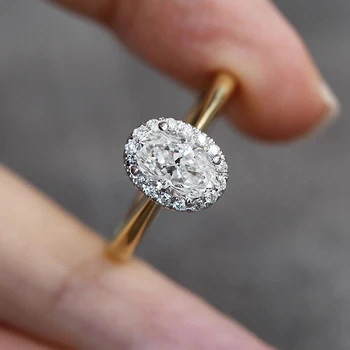 Huitan Two-Tone Crystal CZ Ring for Women