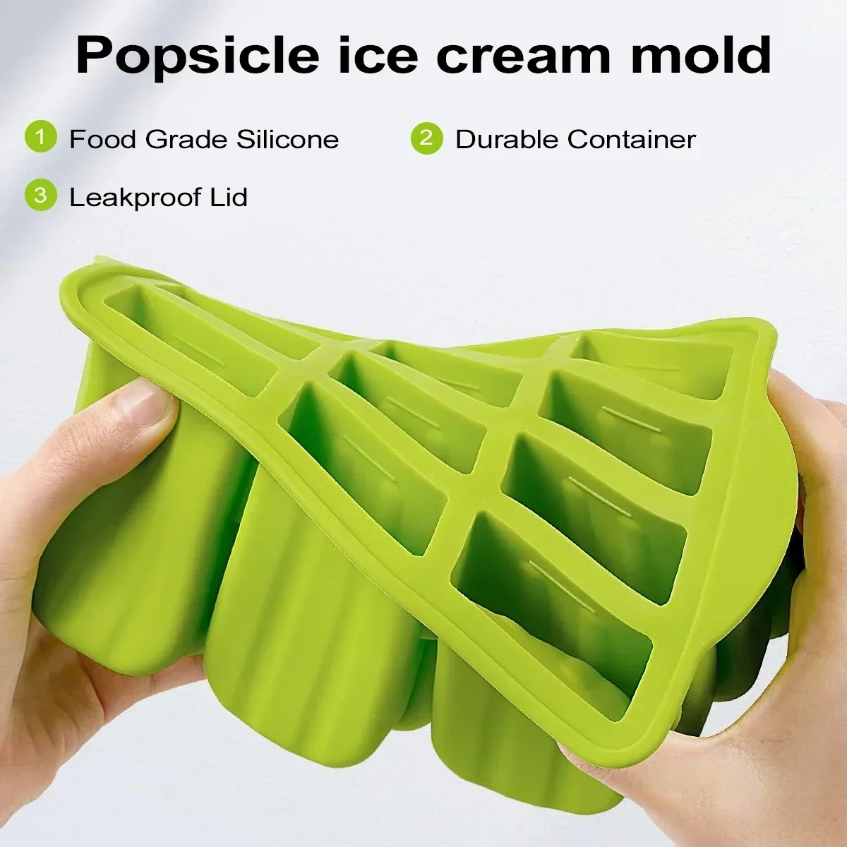 Popsicle Molds Silicone 12 Pieces Popsicle Trays for Freezer Homemade Ice Cream Popsicle Molds with 50Pcs Popsicle Sticks