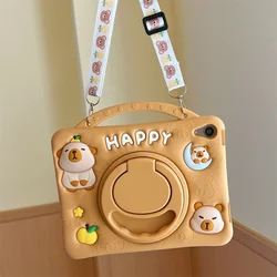 Whimsical Cartoon Capybara Silicone iPad Case - iPad Mini 6 7 8.3in (KPBL - SP)