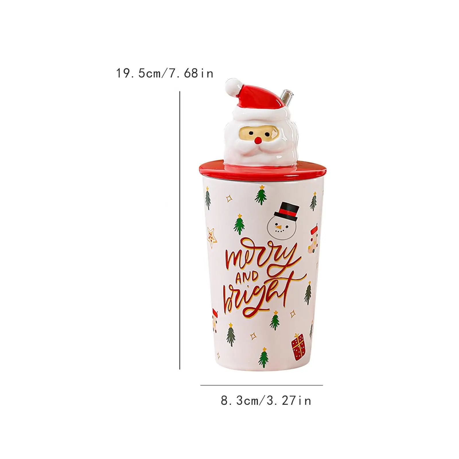 Gift Box Latte Mug Lovely Christmas Tumbler Latte Tea Cup with Lid Porcelain Coffee Cup for Latte Milk Gift Drinking Hot Coffee