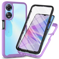 Clear Shockproof Protective Cover with Built-in Screen Protector and TPU Bumper for PC TPU PET (Purple)