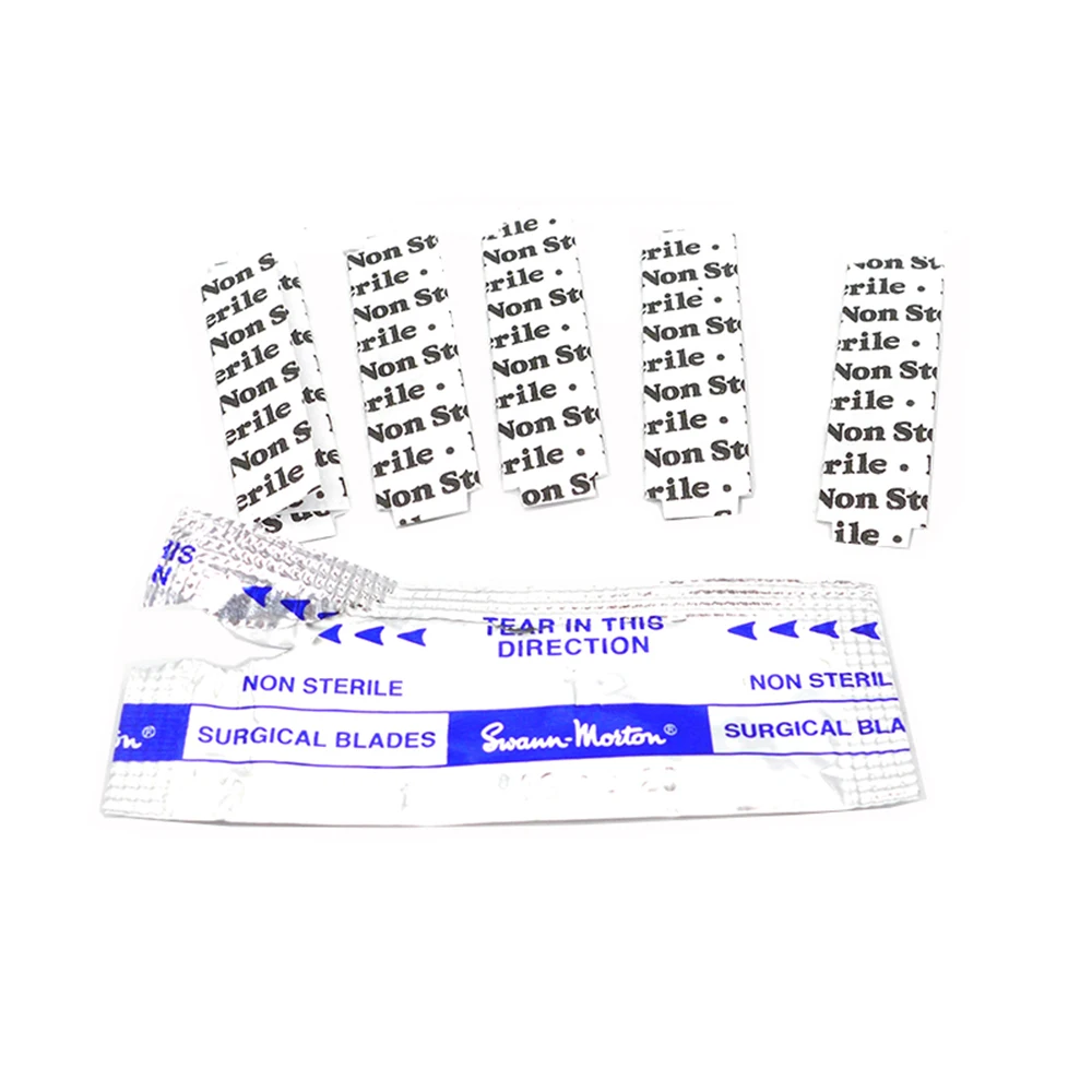 10PCS Swann Morton Carbon Steel Scalpel Surgical Blade 11/15/12D Double Edge For Mobile Phone Film PCB Repair DIY Cuting Tools 3