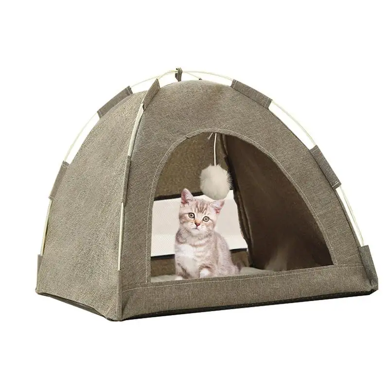 

Pets Teepee Tent Dog Camping Tent Dog Cage Breathable Puppy House Kitten Sun Shelter Cat Summer Kennel Small Medium Pet Supplies