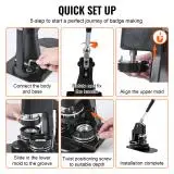 Badge Maker Machine 25 + 58MM/32 + 58MM DIY Button Pin 500Pcs Free Parts Press Kit Circle Manufacture Button Making Tool SucceBuy badge maker button maker machine