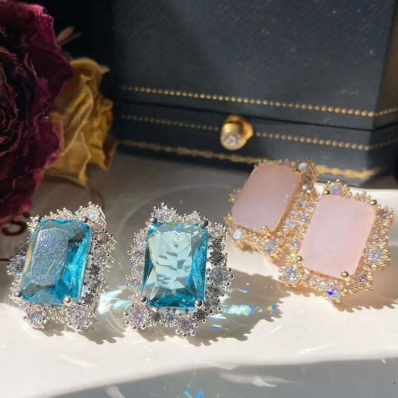 

Bilincolor Fashion Pink Stud Earring for Women Wedding