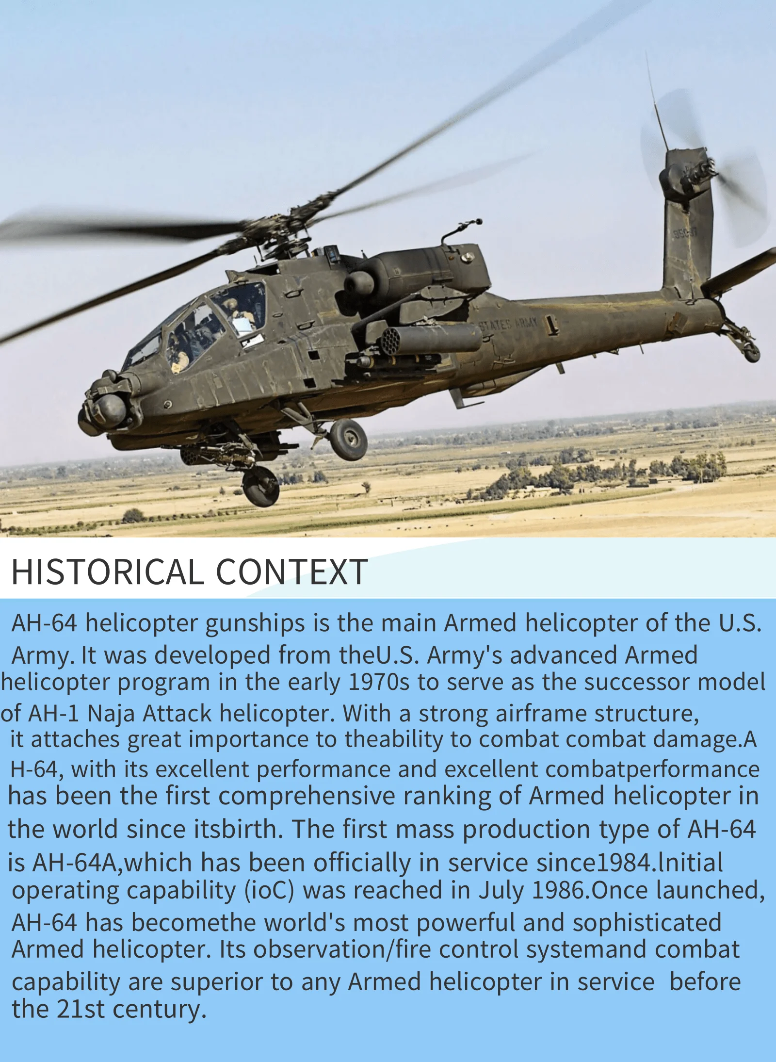 AH-64 アパッチ　ボディ　（５００サイズ用) AH-64 アパッチ ボディ （500サイズ用)