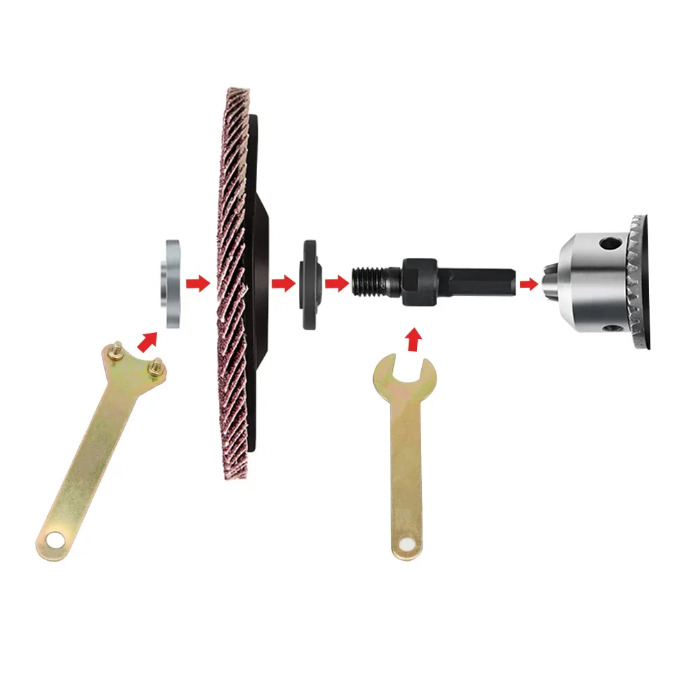 10mm Electric Drill Conversion Rod for Cutting Disc Polishing Wheel Metals Handle Holder Adapter angle grinder attachment 1 set