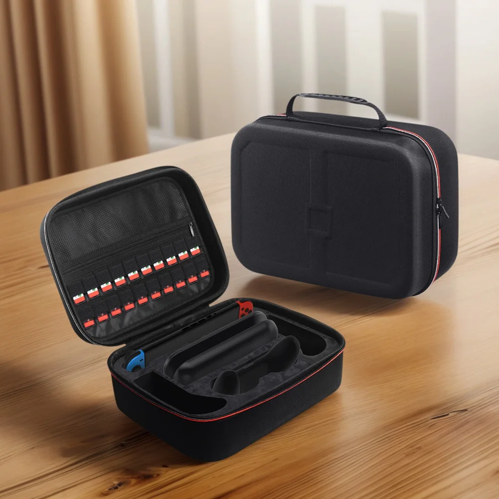 For Switch 2 Game Console Travel Case with 18 Card Slots Large Console Carrying Case Storage Bag with Shoulder Strap for Switch2