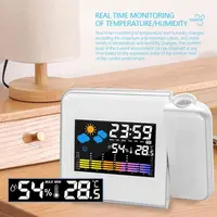 Smart LED Display Projection Alarm Clocks Adjustable Angle Wireless LED Digital Clock Backlight Weather Station Bedroom 2