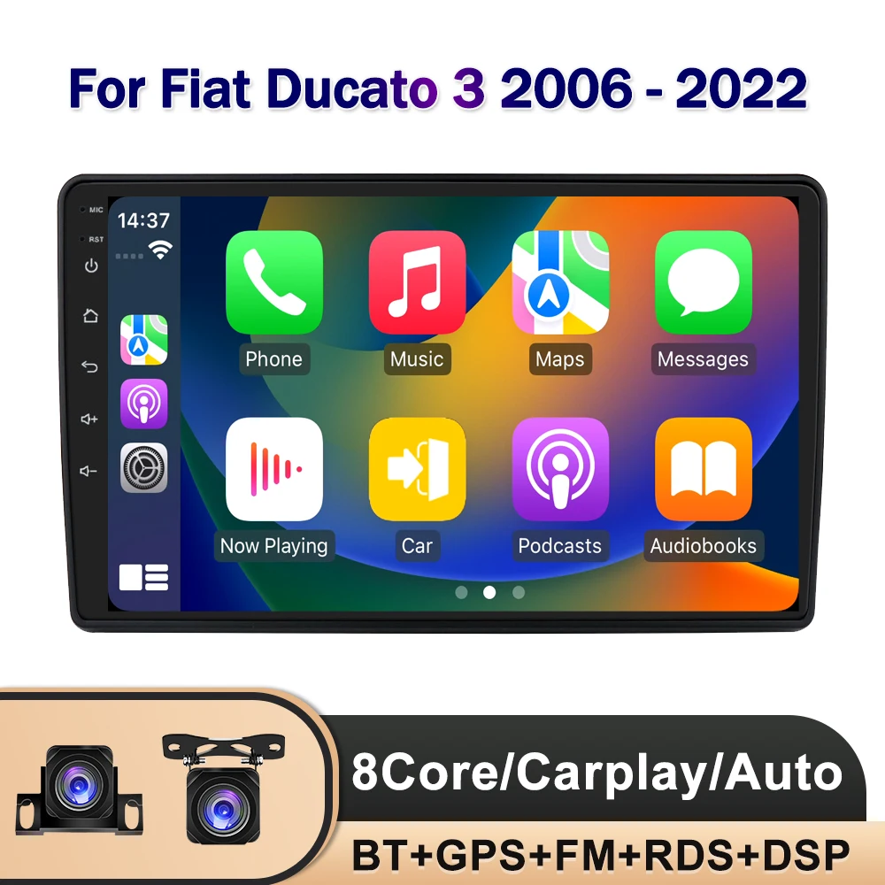 

iorigin 9 Inch Radio 2 Din Android 12 Carplay Screen for Fiat Ducato 3 2006 - 2022 Car Multimedia Player GPS Stereo RDS DSP SWC