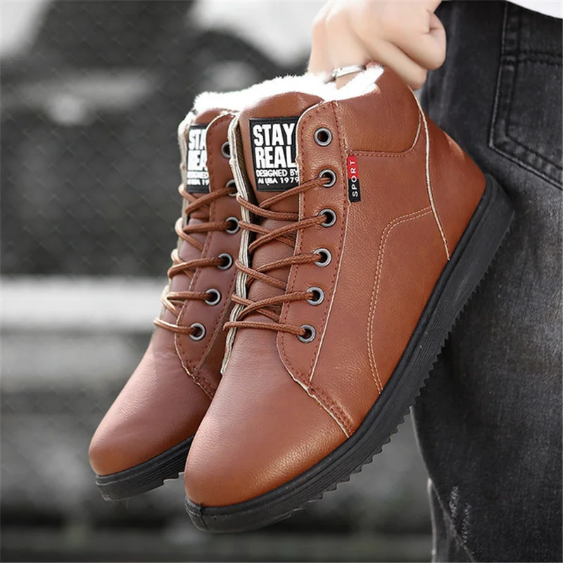 Ankle Boots Snow Boots Work Shoes Sneakers Botas 2023 Warm Ankle Boots Men Winter
