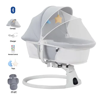 Culla per bambini Sedia a dondolo Culla elettrica multifunzionale Culla a dondolo Coassiale per neonato Cestino per dormire con letto a dondolo piatto