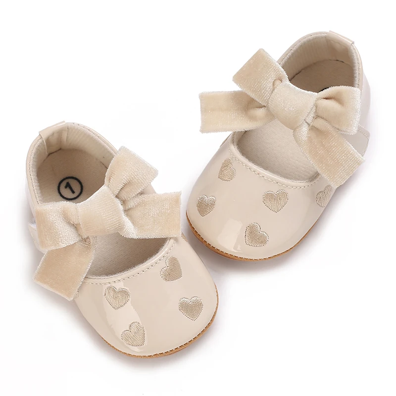 Retro Princess Shoes Newborn Anti Slip Rubber Sole Walking Shoes Elegant Bow Girl's Baby Korean Small Leather Shoes 6