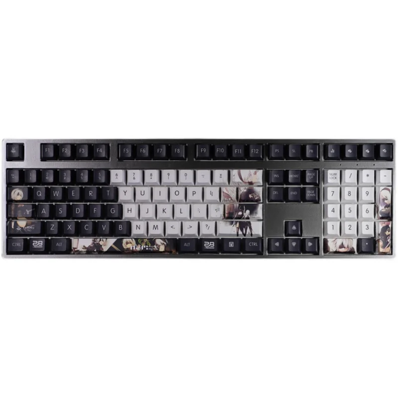 Desenhos Animados Anime Gaming Key Caps Pbt Dye-subbed Keycaps Perfil Cereja Nier 2b Keycap para Ansi 61 87 104 108 Chaves Set - Imagem 4