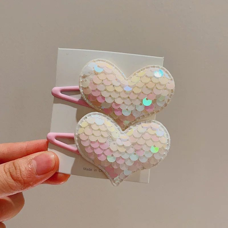 2pcs neue schöne Prinzessin schuppige Herz Mädchen Haarnadeln Kinder Kopf bedeckung Haar griff Haars pangen Haars pangen Haarschmuck – Detail 13