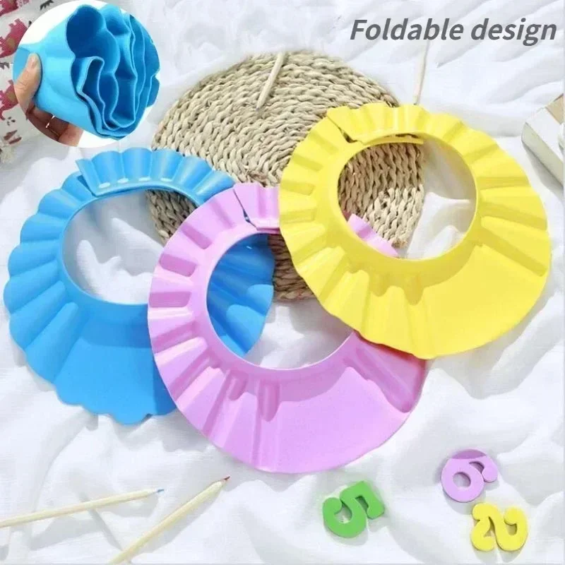 Safe Adjustable Child Kids Waterproof Eye Ear Protection Bath Visor Wash Hair Shield Shampoo Hat Baby Shower Caps