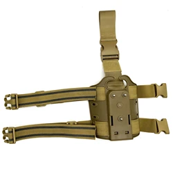 Tactical Leg Gun Holster Platform with Paddle Adapter for Hunting (Type E tan)