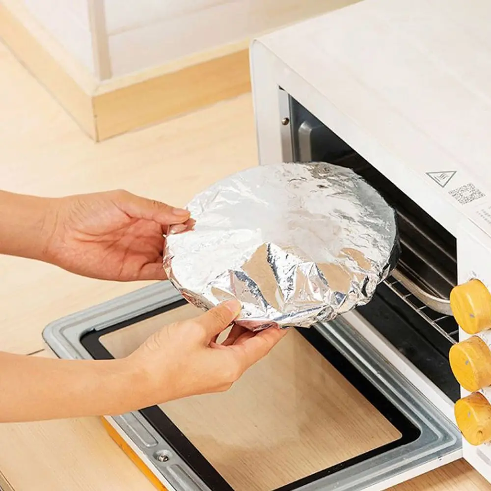 10Pcs Reusable Aluminum Foil Bowl Cover Food Grade Refrigerator Accessories Saran Wrap Fresh-keeping Plastic Bag Universal