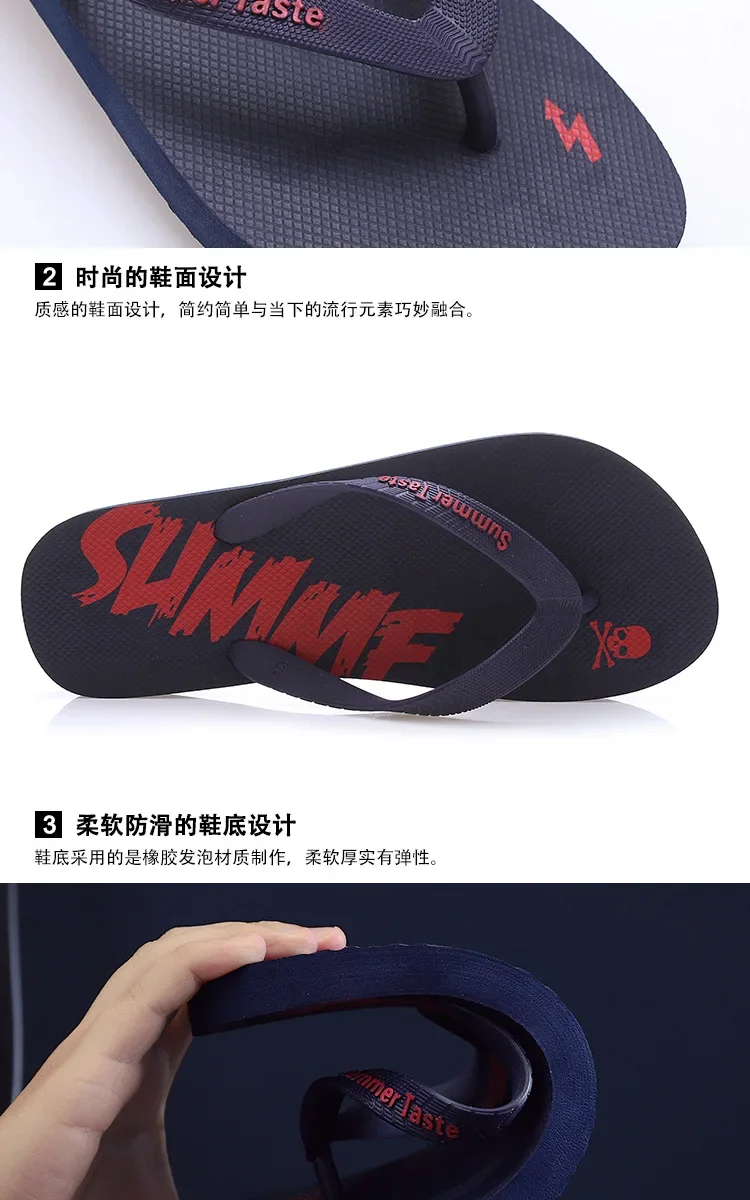 Flip-flops Men's Summer New Soft Sole Non-slip Flip-flops Youth Leisure Beach Sandals Sandalias De Fiesta Elegantes