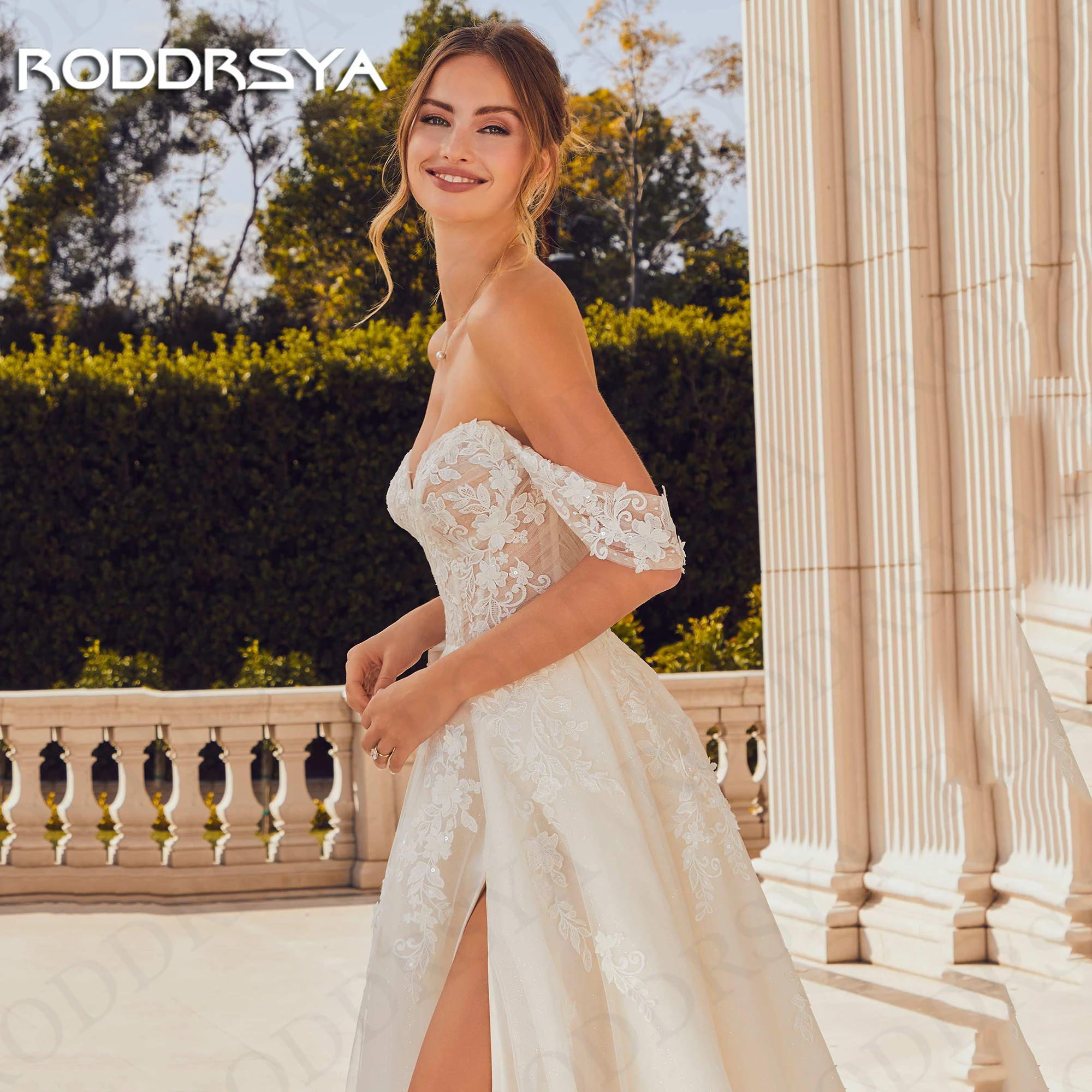 RODDRSYA Elegant Wedding Dresses Luxury 2025 Bride Lace A Line vestidos de  novia boda Off Shoulder Bridal Dress Tulle Customized - AliExpress 320
