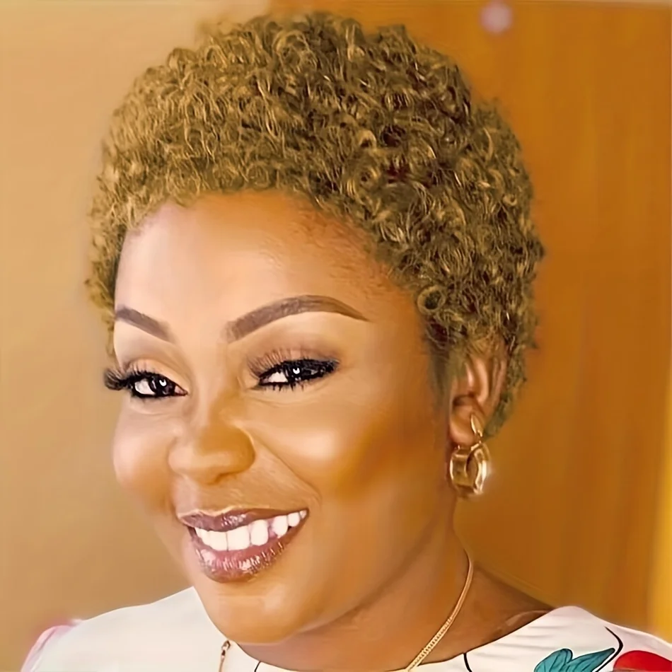 Short Afro Kinky Curly Wigs Afro Curly Wig Brazilian Human Hair Wigs for Women Full Machine Made Human Hair With Bang human hair wigs