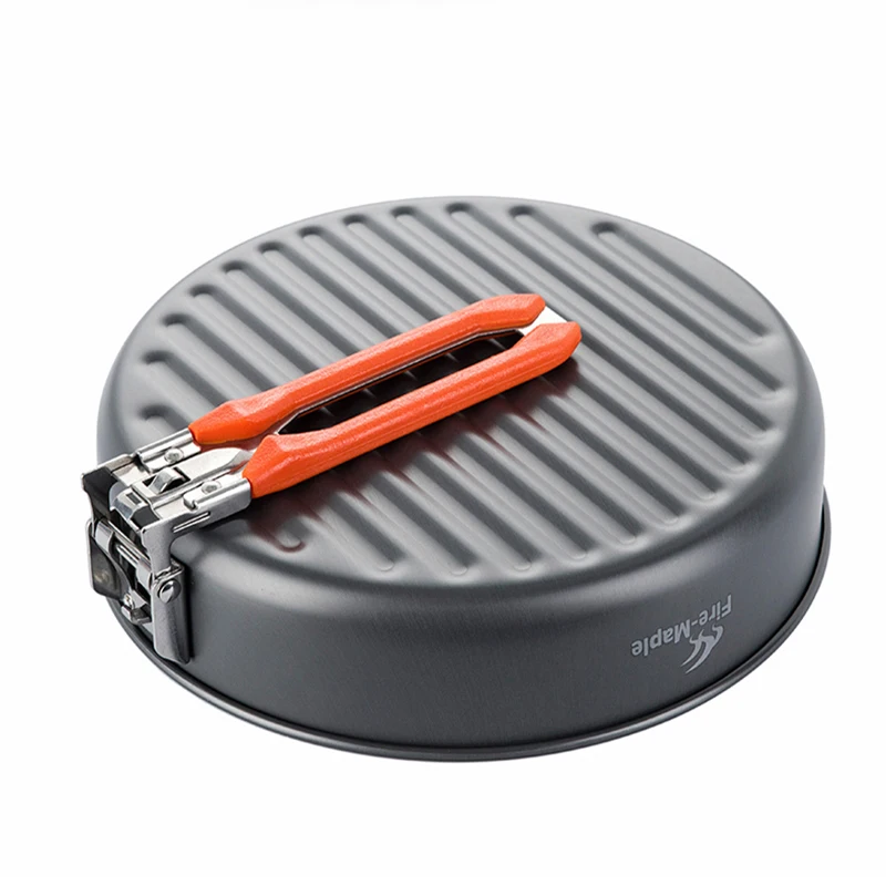 파이어 메이플 캠핑 프라이팬, 초경량 접이식 손잡이, 야외 하이킹 피크닉 조리기구, 단단한 알루미늄 합금 그릴 프라이팬, 900ml