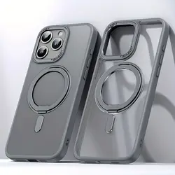 Magnetic 360° Rotatable Stand Case with MIL - Grade Drop Protection and Magnet Ring - iPhone 14 (Gray)