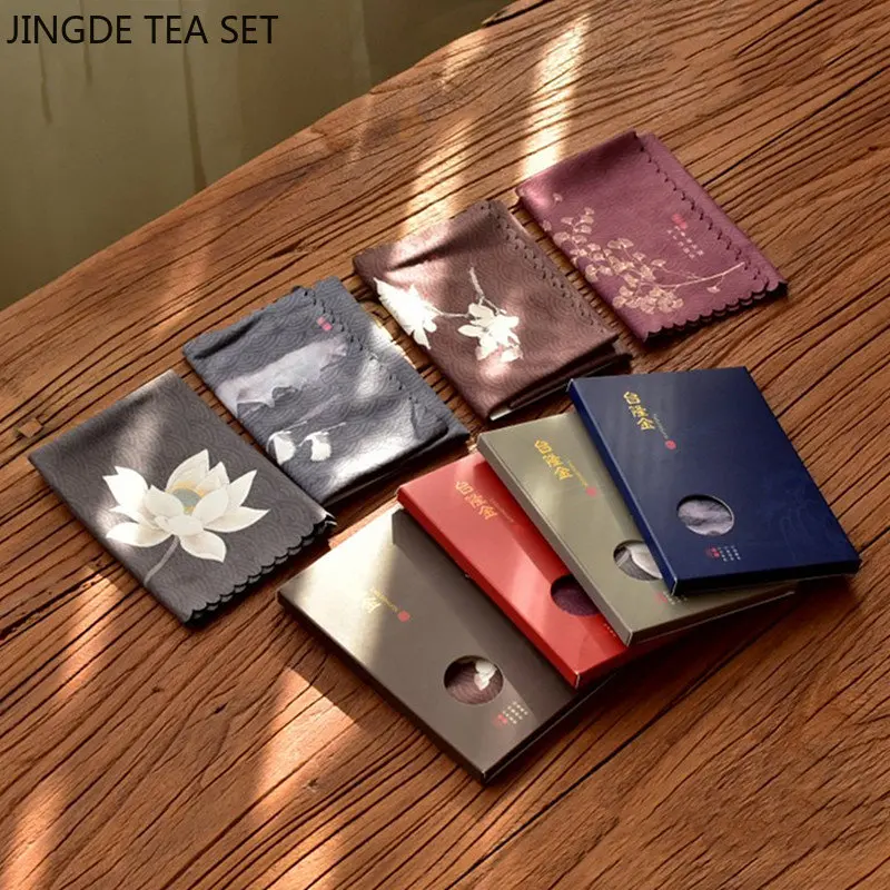 1Pc Chinese Cotton and Linen Tea Towel Absorbent Rag Table Cleaning Cloth Tea Cloth Home Dish Cleaning Wipe салфетки на стол