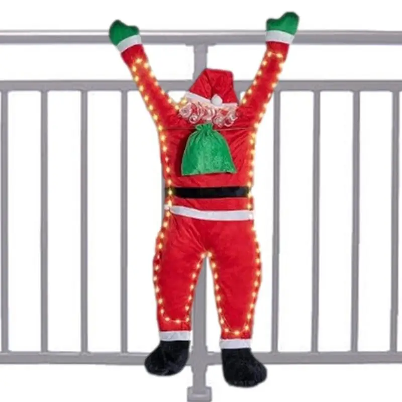 

Santa Claus Hangings Christmas Decoration limbing Wall Decoration Hanging Clothes Christmas Ornaments For Indoor Outdoor Garden