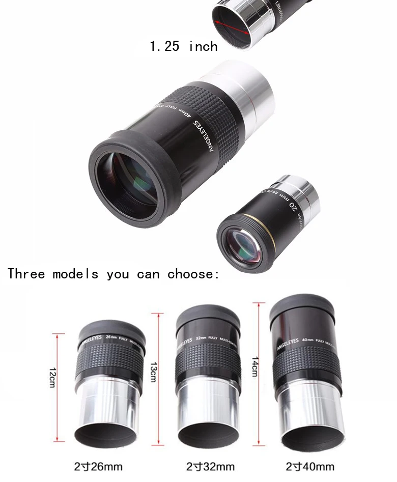 Angeleyes Vollständige mehrschichtige Beschichtung 2 Zoll 26 mm 32 mm 40 mm Okular Zubehör für astronomische Teleskope – Detail 6