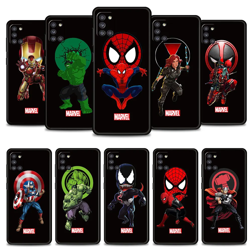 Funda Marvel Avenger Spider-Man Iron Man Deadpool Coque Soft Per Samsung A32 4G A31 A41 A02S A12 A71 A52 A51 A72 A21S A22