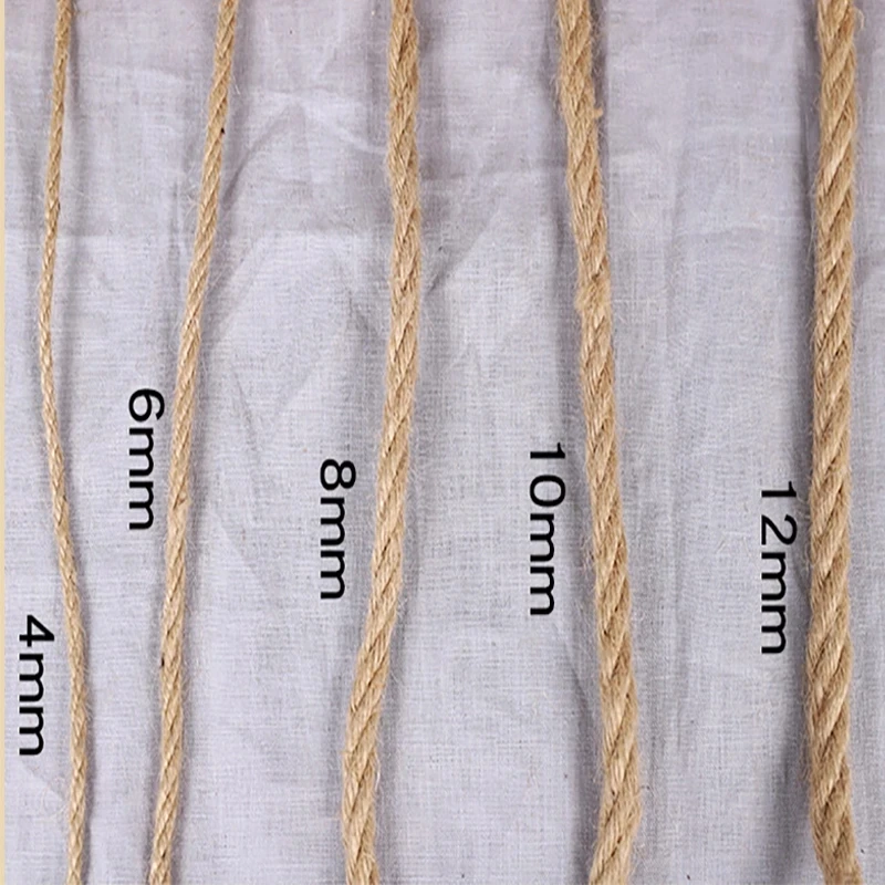 4-12MM Natural Jute Rope for DIY Handmade Basket Bag Cup Mat Crafts Wedding Birthday Party Home Decoration Jute Rope