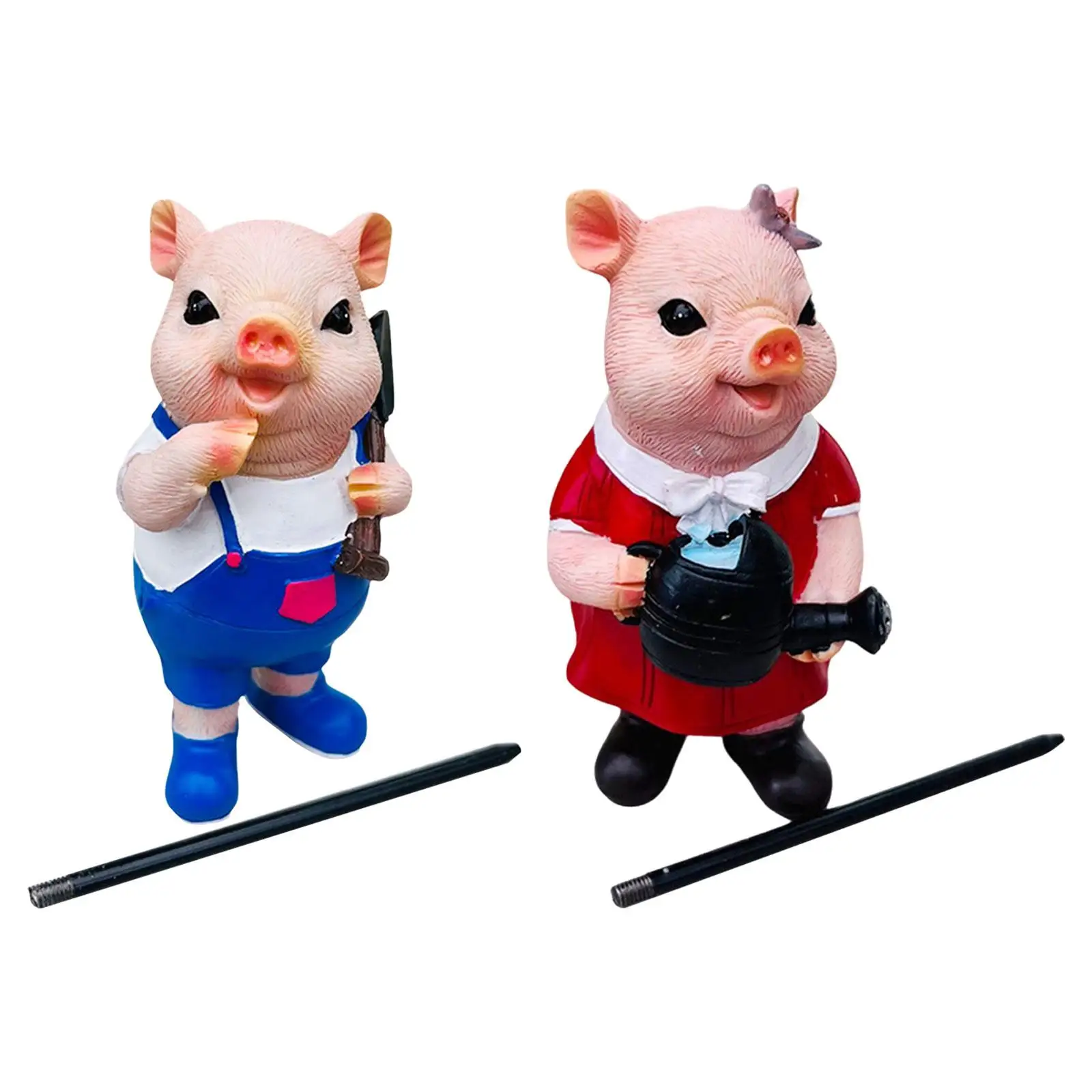 

Resin Pig Stakes Outdoor Pig Sculptures Animal Garden Statue for Pathway Lawn Plant Pot Micro Landscape Decoration