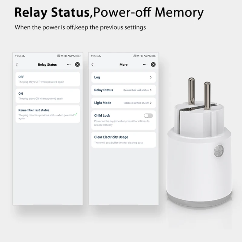 Matter 16A Wifi Smart Socket EU Plug with Power Monitor Tuya Smart Home Applianc