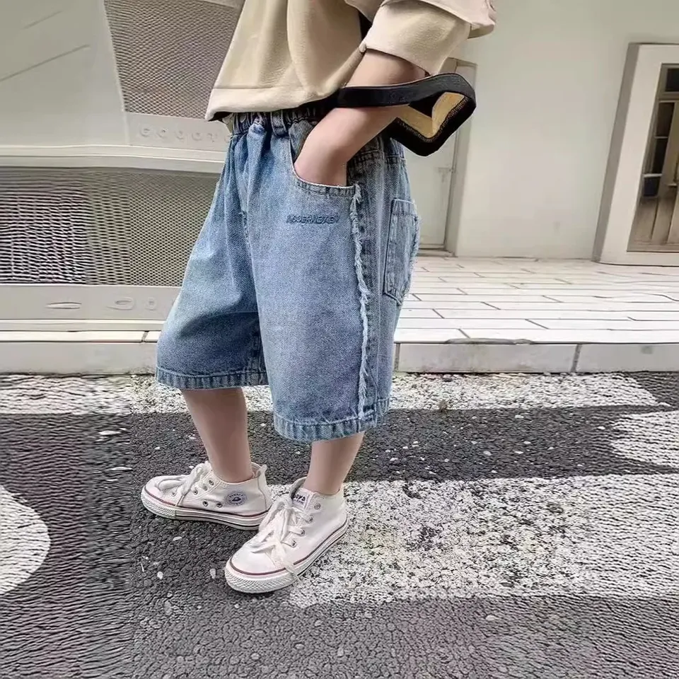 Children's Summer Casual Jeans Shorts Five-Point Comfortable Breathable Boys' Clothing Simple Stylish Little Boys' Pants