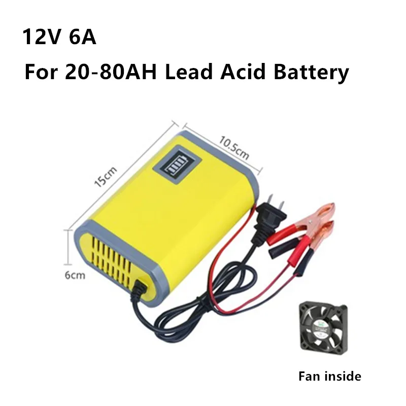 Heltec 12V 24V 2A 6A 8A Lead Acid Battery Charger Full Automatic AGM VRLA GEL Motor Auto Charger With LCD Display AC 110V 220V