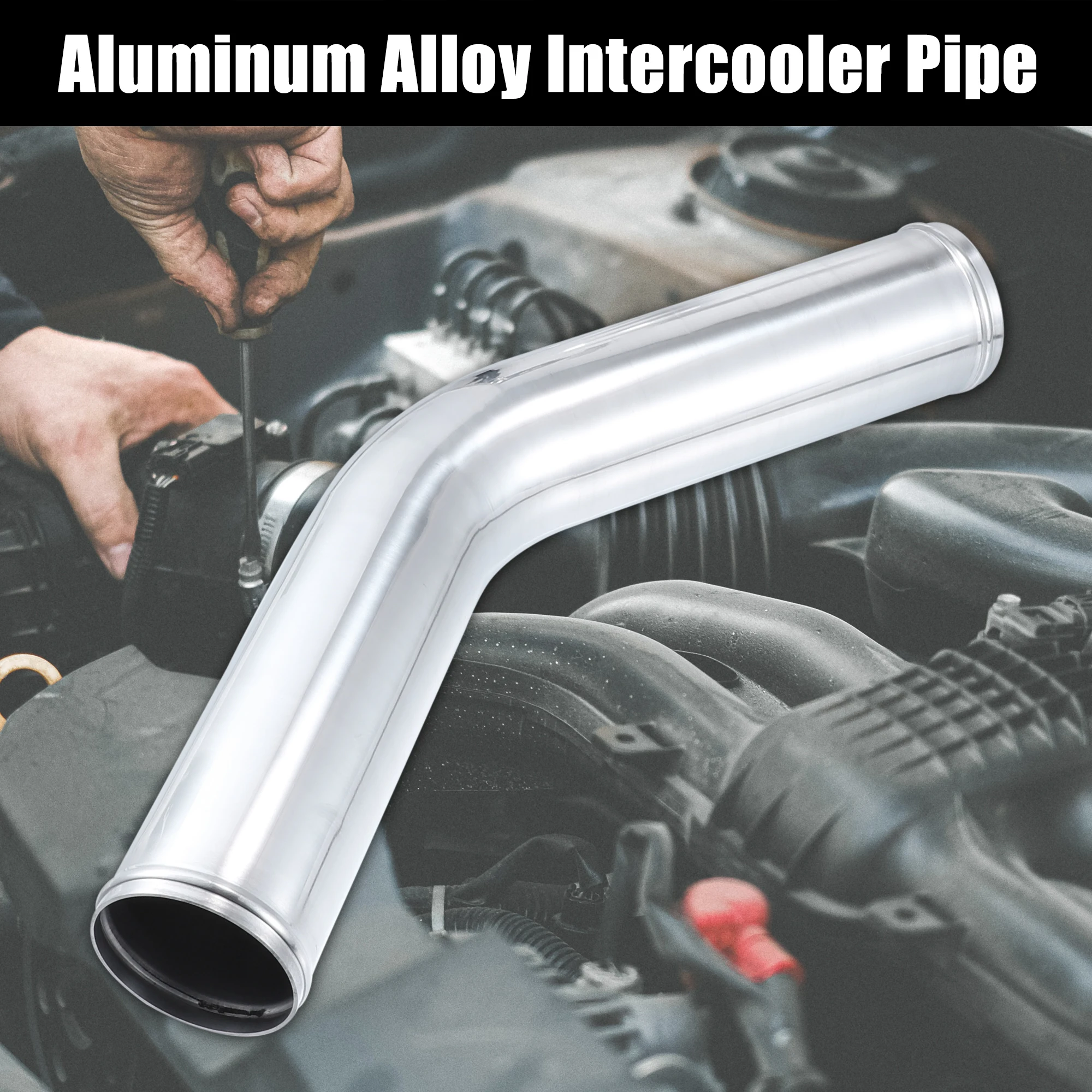 Intercooler pipe UXCELL 45 Degree Intercooler Pipe 63mm 70mm 76mm OD 300mm 500mm Long Aluminum Alloy Tube Air Intake Tube