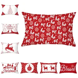 Christmas Cushion Cover Red Pillowcase Sofa Decoration Pillow Home Decor