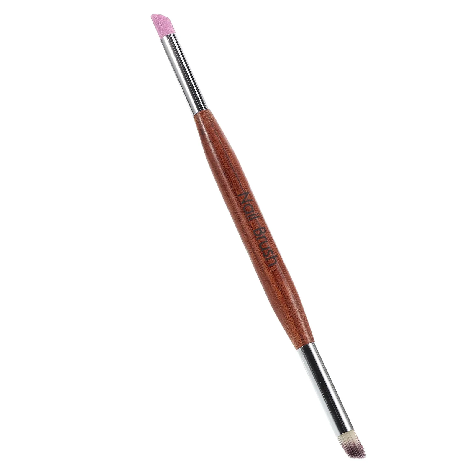 양면 네일 아트 펜 그라인딩 및 큐티클 제거용 나무 손잡이 네일 살롱 도구 매니큐어 광택 브러쉬 클리닝 펜