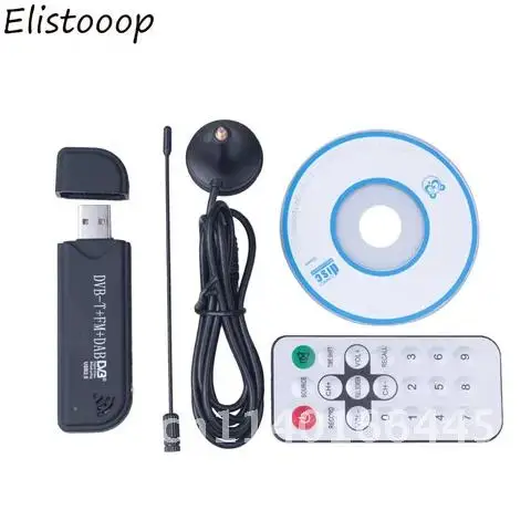 Elistoop 스마트 TV 비디오 장비 디지털 TV 동글, USB 2.0 TV 스틱, DVB-T + DAB + FM RTL2832U + FC0012 지지대 SDR