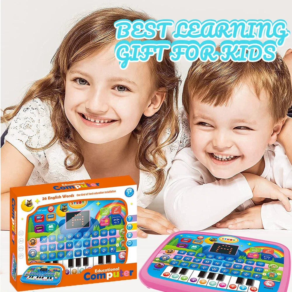 Learning Toys Kids Education Tablet Toy Age 3+ Literacy Math Music Learning Electronic Keyboard Birthday Christmas Gift