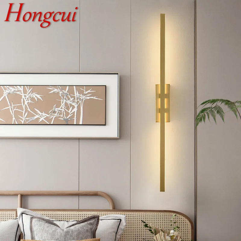 

Hongcui Modern Brass Wall Lamp LED 3 Colors Vintage Creative Sconce Light for Home Hotel Living Room Decor