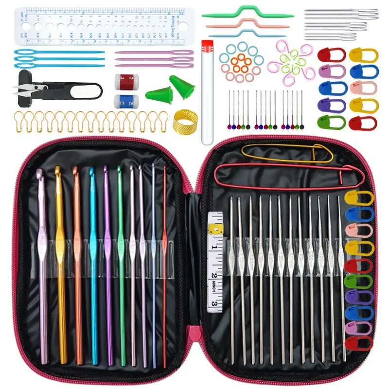 Muliti-Type Crochet Hooks Set Kit for Beginners Knitting Needles Multi Size Mix Tools Creative Crafts Essential DIY Weaving