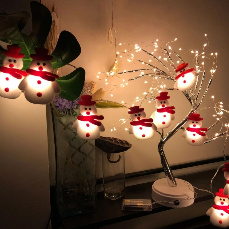 Tanie Boże narodzenie bałwan święty mikołaj girlanda żarówkowa 10/20-LED świąteczny wąż sklep