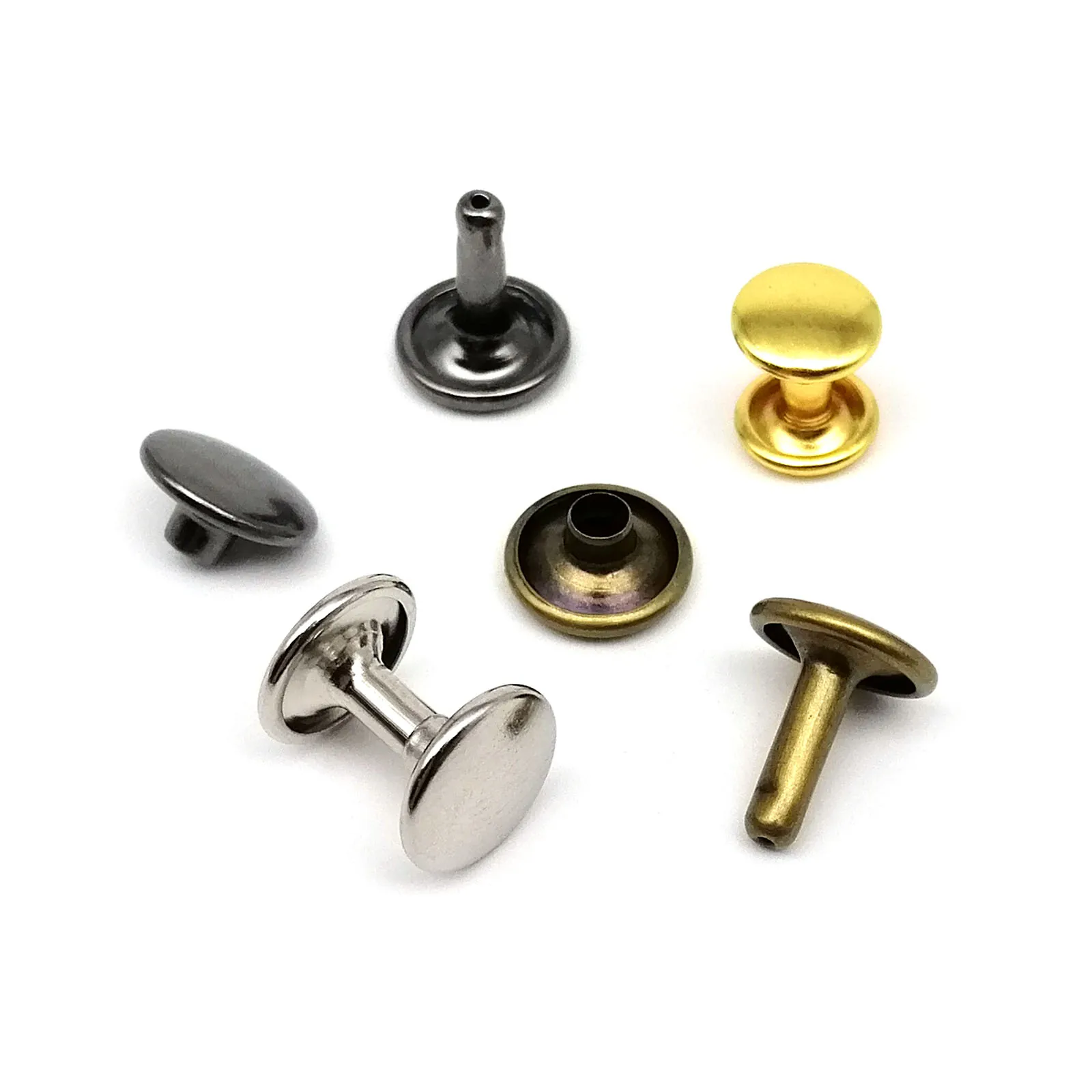 6mm 8mm 10mm Metal Double Cap Side Round Rivet Leather Craft Belt Wallet Bag Shoe Clothes Decorative Repair Nailhead Stud 50sets Metal Rivets Belt Strap Rivets Copper Rivets Metal Studs Leather Rivets