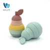 Stacking Fruit Shape Silicone Educational Toy BPA Free Cute Silicone Apple Pear Shape Design Good for Kids Brain Development Toy 1