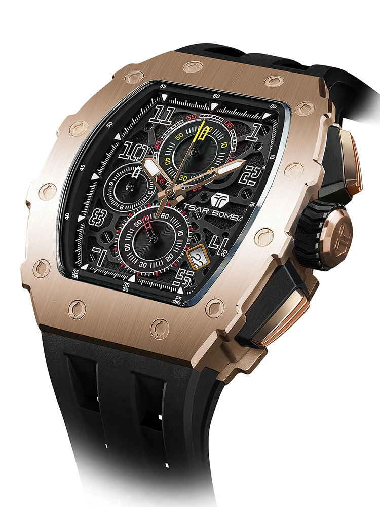 TSAR BOMBA New TB8204 Watch for Men Japan Quartz Chronograph