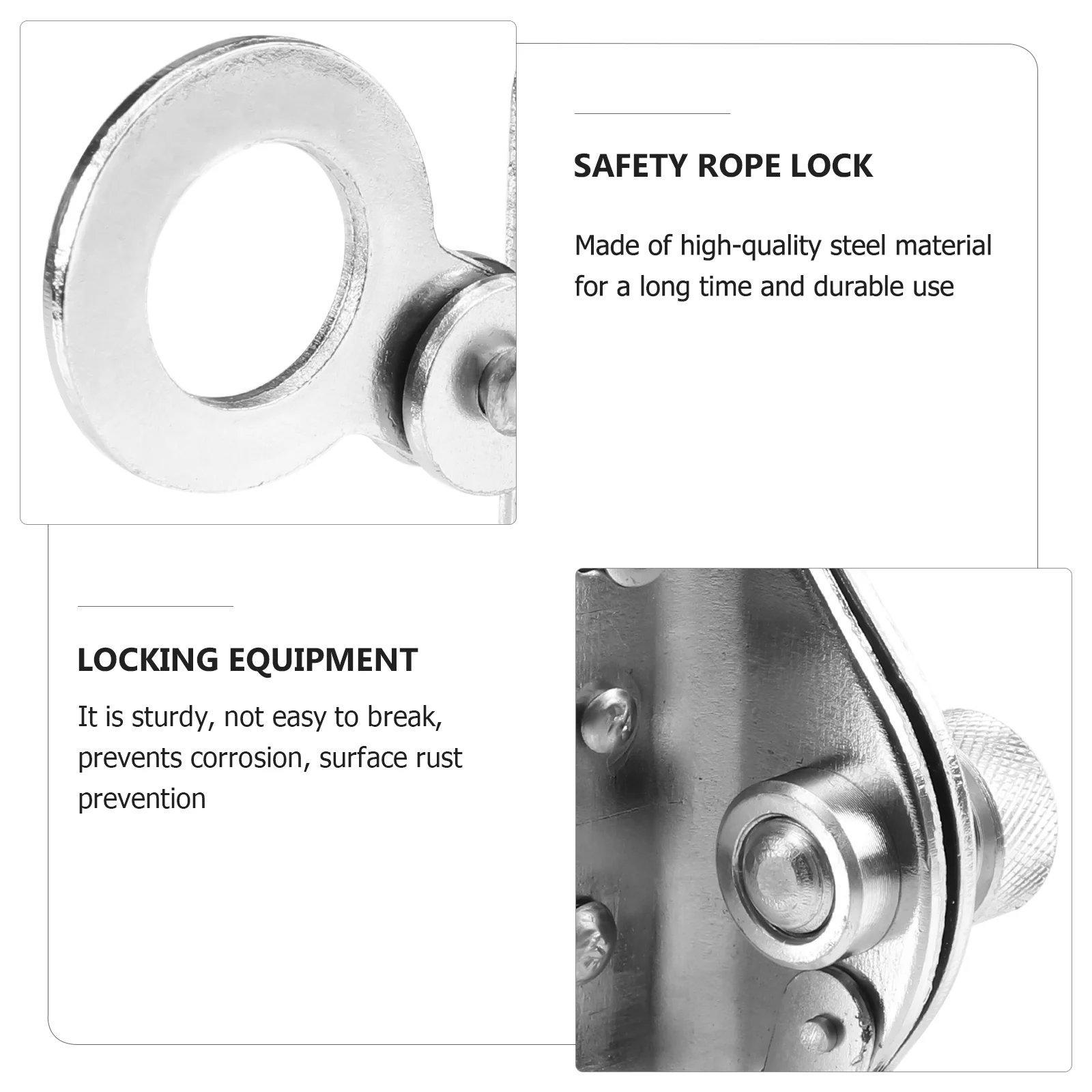 Rope Clamp Climbing Safety Clip Steel Safety Rope Lock Self-Locking Device